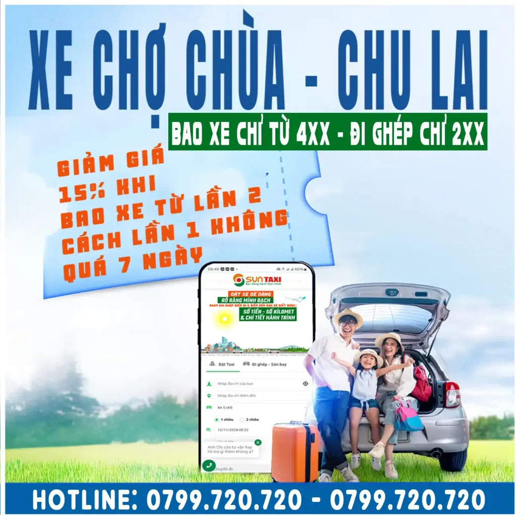 Xe Taxi Chợ Chùa đi sân bay Chu Lai