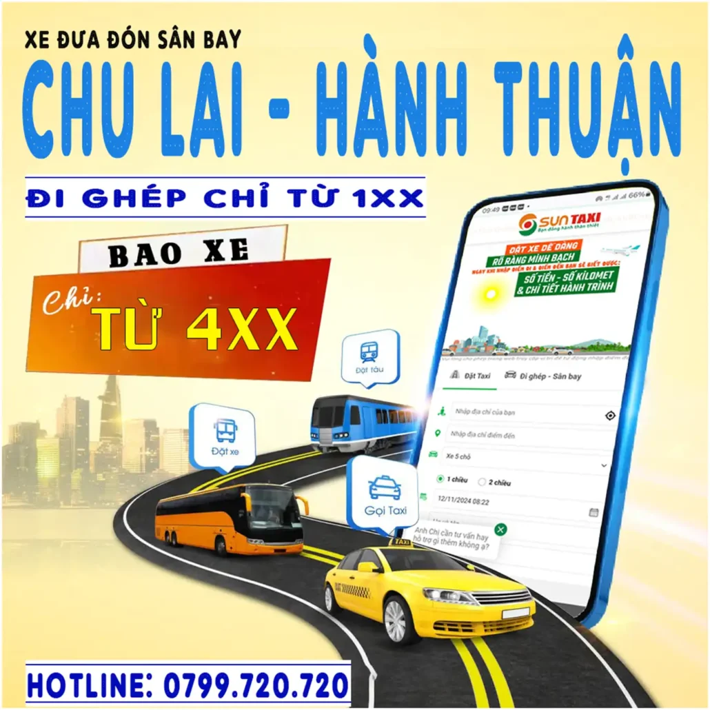Xe Taxi Hành Thuận đi sân bay Chu Lai