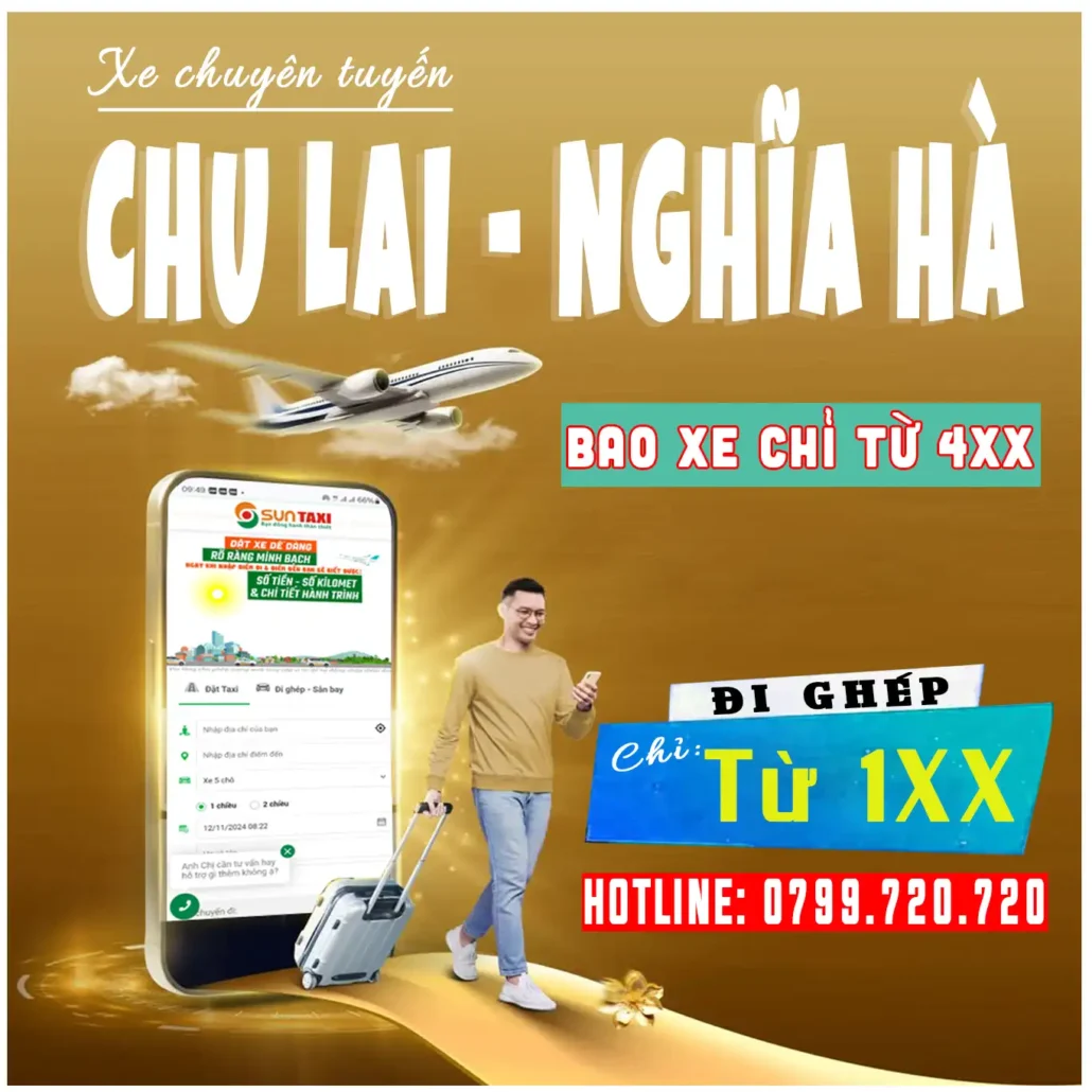 Xe Nghĩa Hà đi Chu Lai đưa đón tận nơi chỉ 500k