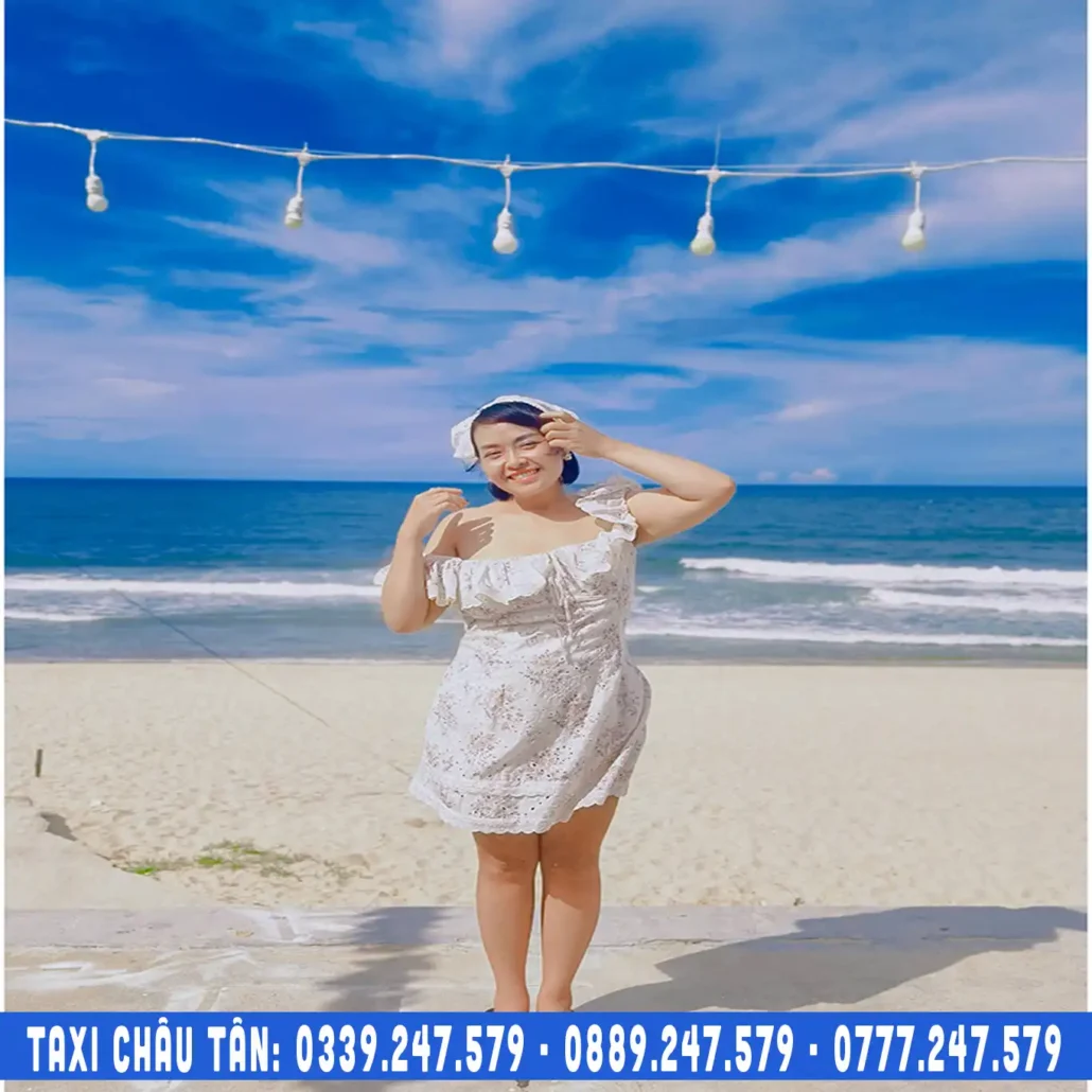 chụp hình check-in ở biển châu tân quảng ngãi