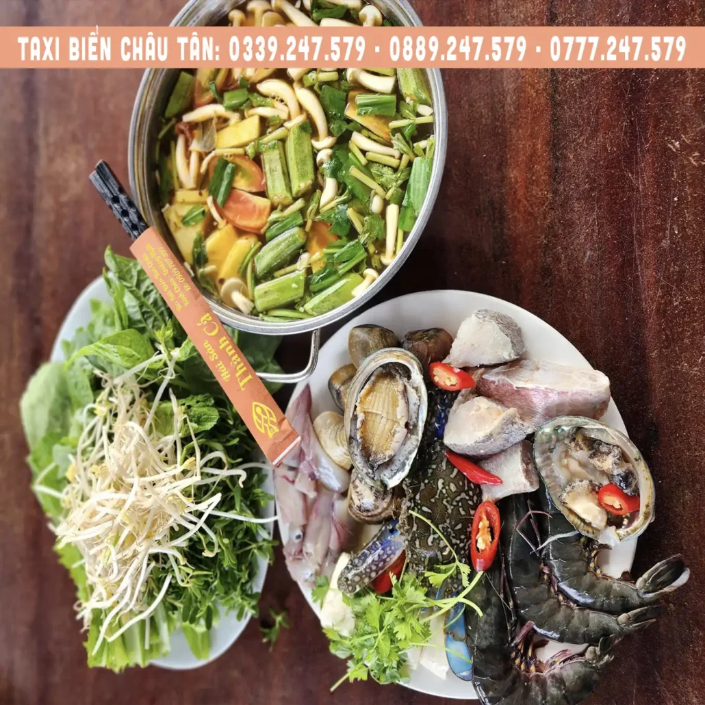 ăn hải sản tại biển châu tân