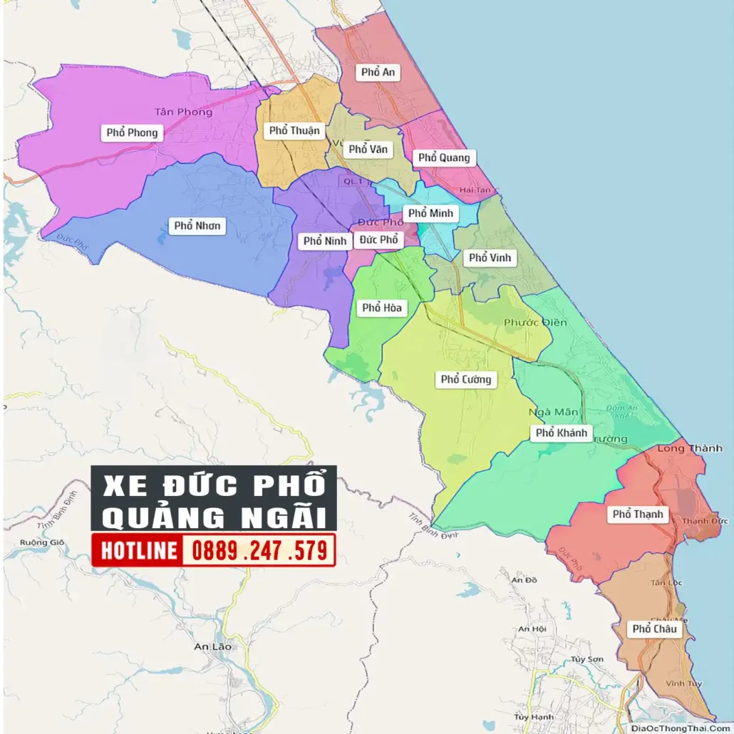 bản đồ hành chính thị trấn Đức Phổ Quảng Ngãi