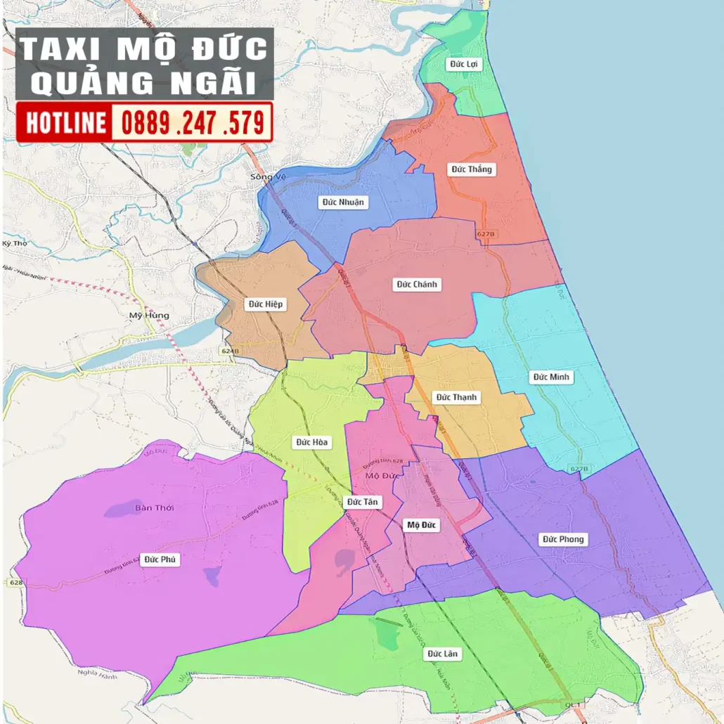 bản đồ hành chính huyện mộ đức quảng ngãi