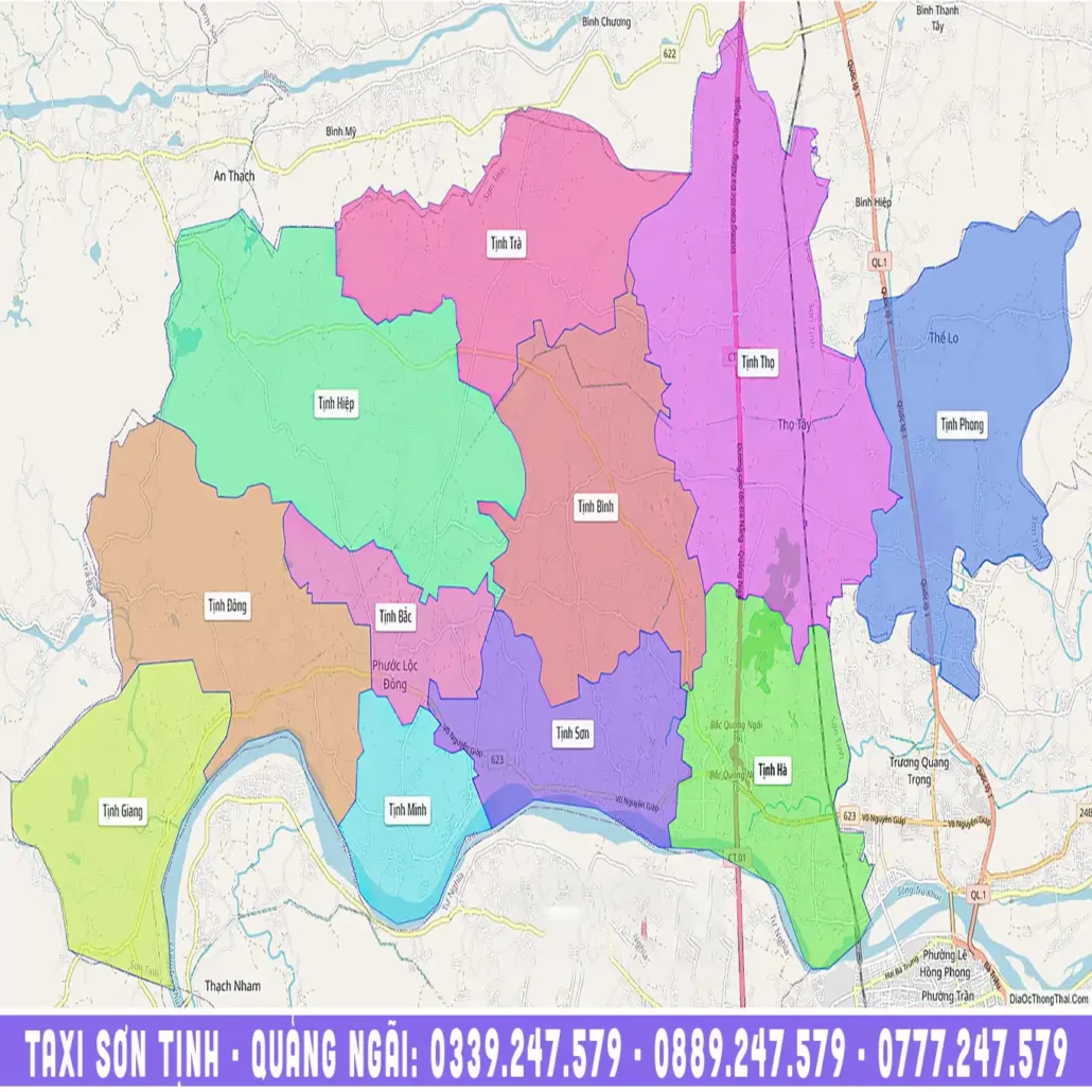 bản đồ hành chính huyện sơn tịnh quảng ngãi lúc chưa sáp nhập