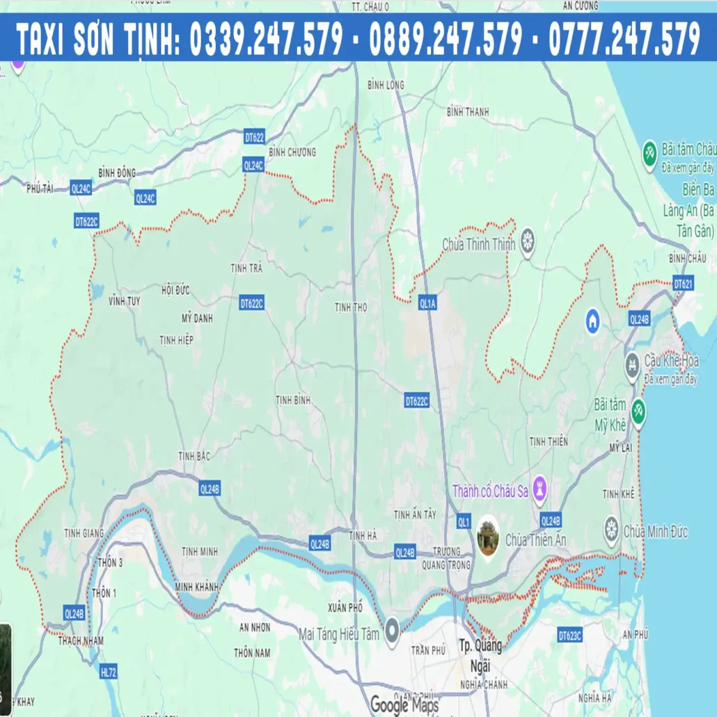 bản đồ Sơn Tịnh Quảng Ngãi Sau Sáp Nhập 2025