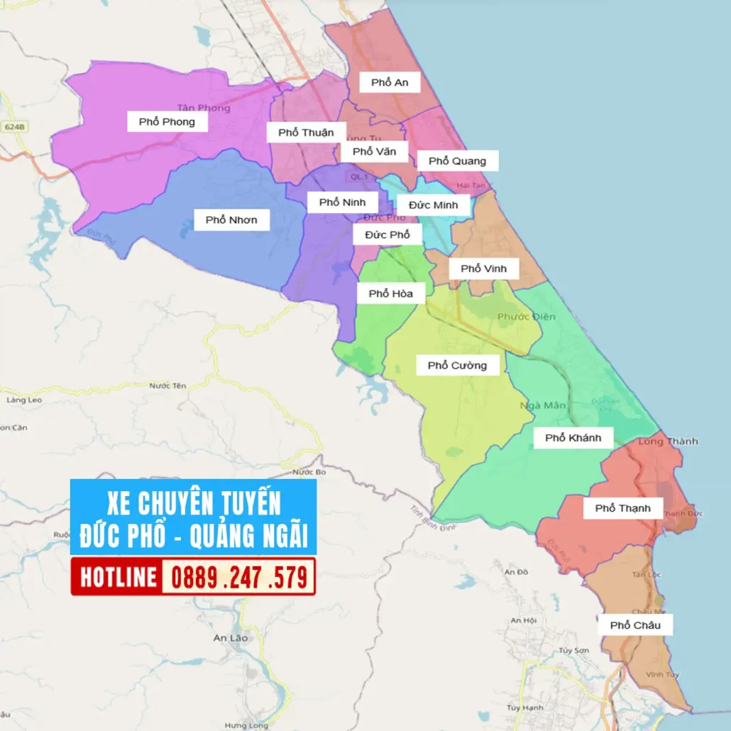 bản đồ hành chính của thị trấn đức phổ