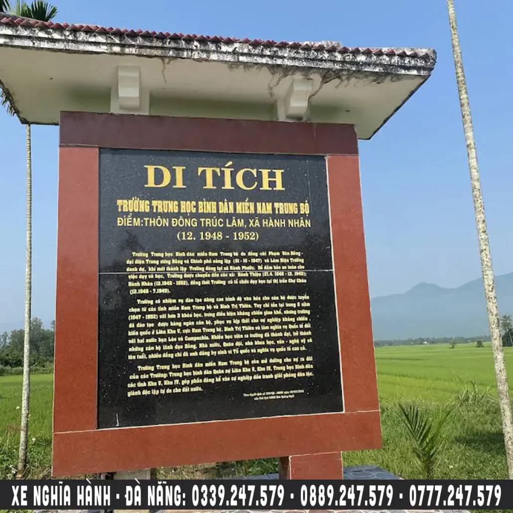di tích trường trung học miền nam trung bộ ở nghĩa hành, xe ghép nghĩa hành Đà Nẵng