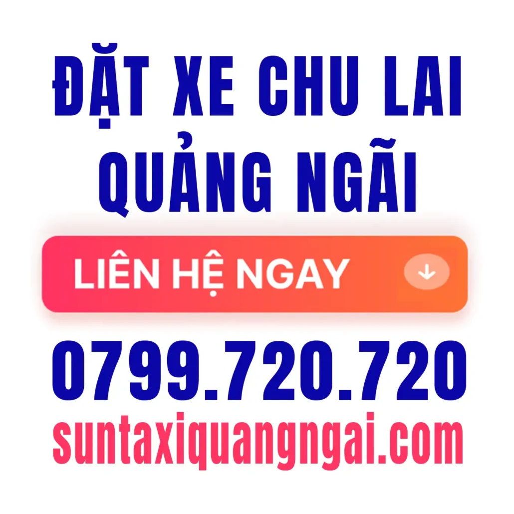 Đặt xe Quảng Ngãi Chu Lai qua số hotline