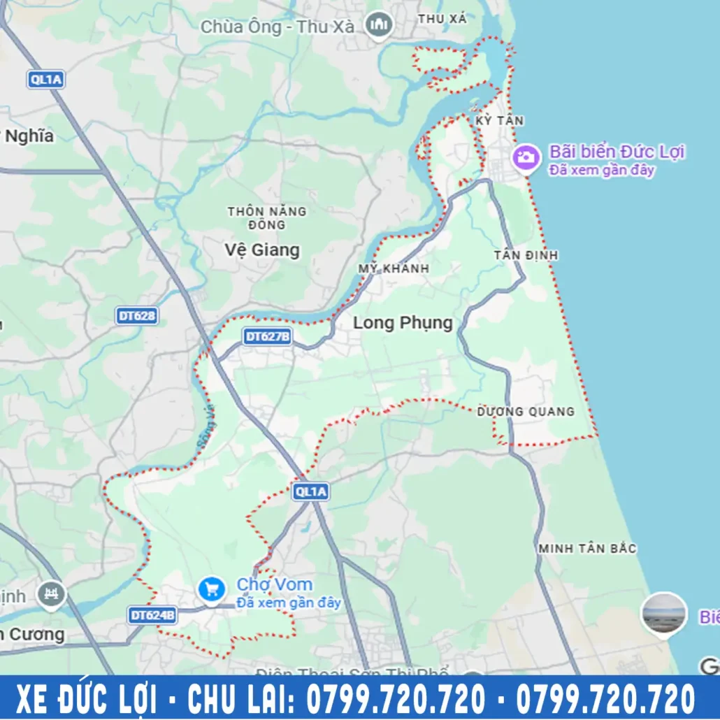 Bản đồ xã Long Phụng Mộ Đức