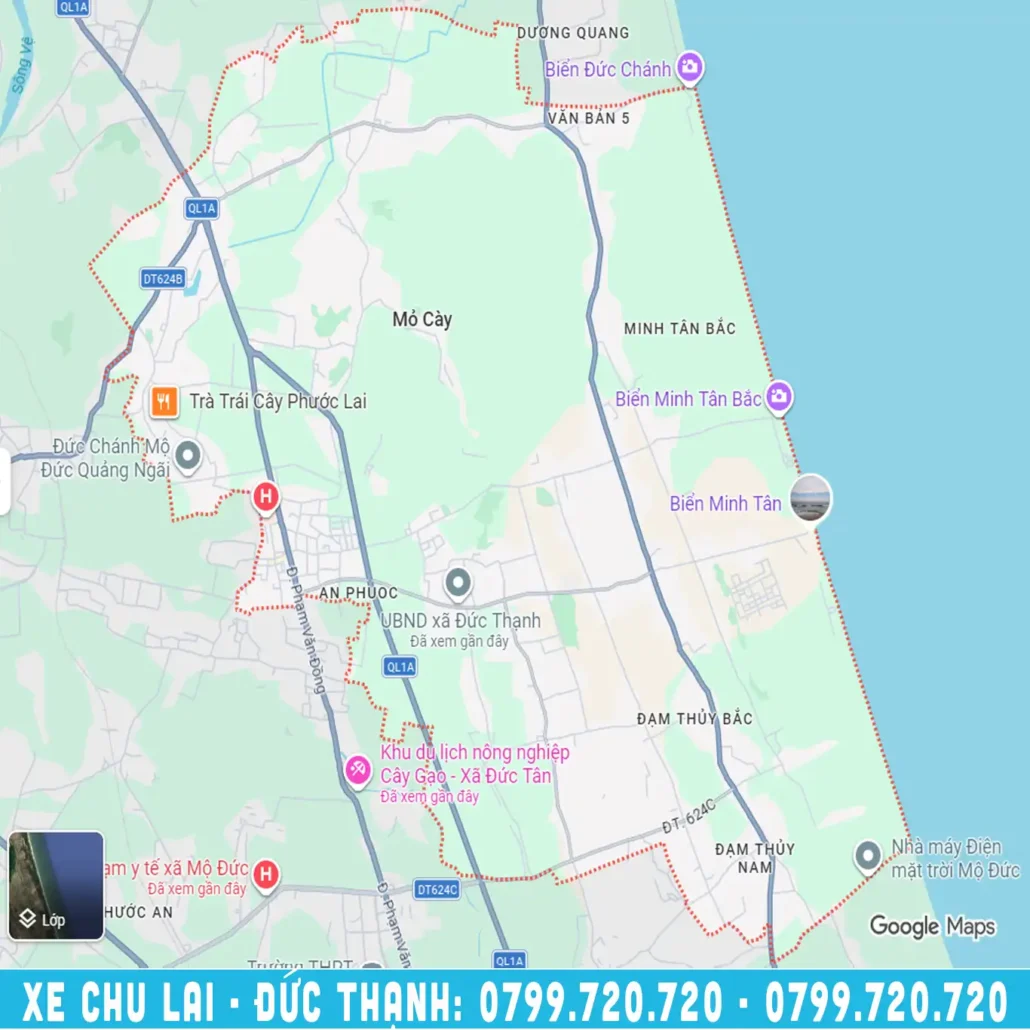 quảng đường từ đức thạnh đi chu lai