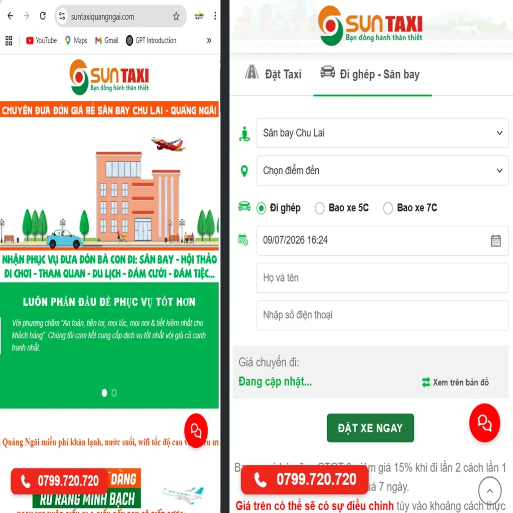 đặt xe taxi mộ đức đi chu lai giá rẻ với suntaxi quảng ngãi