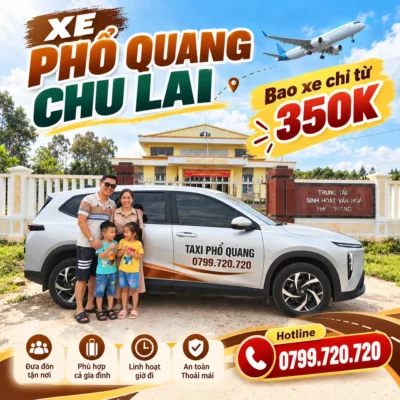 Xe Phổ Quang đi sân bay Chu Lai chỉ 350k với xe ghép Đức Phổ